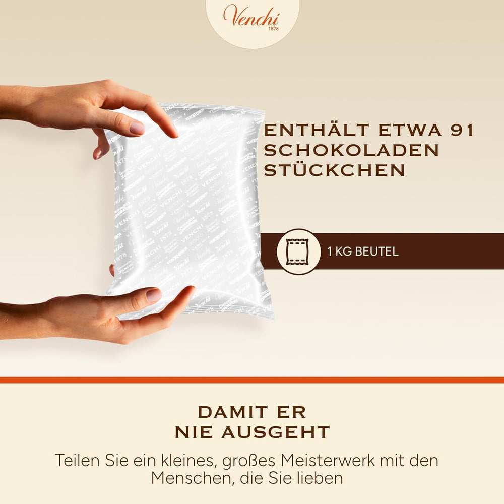 Venchi - Cremino Extra Black Chocolate - Dark chocolate with almond paste and "Piedmontese forest hazelnuts PGI", 1 kg, gluten-free, without colorings and without preservatives