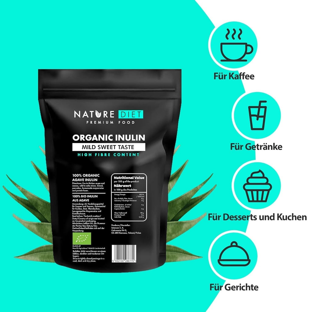 Nature Diet - Bio-Inulin 1 Kg | Aus Agave | Natürliches Präbiotikum Indulcitori Naty Shop