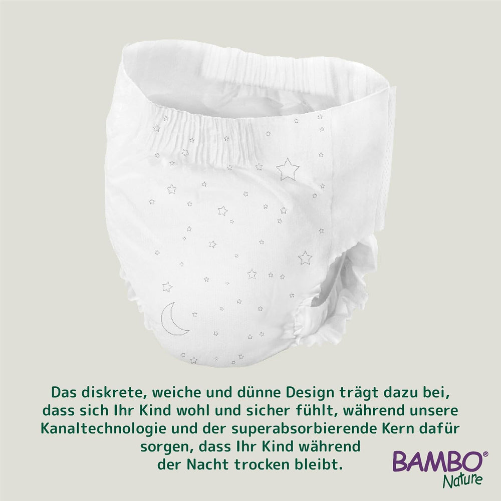 Bambo Dreamy Nighttime Pull-Up Diapers, Large (35-50kg/77-110lbs), 10-Pack | Pull-Up diapers for children | Ultra-absorbent bedwetting nightwear