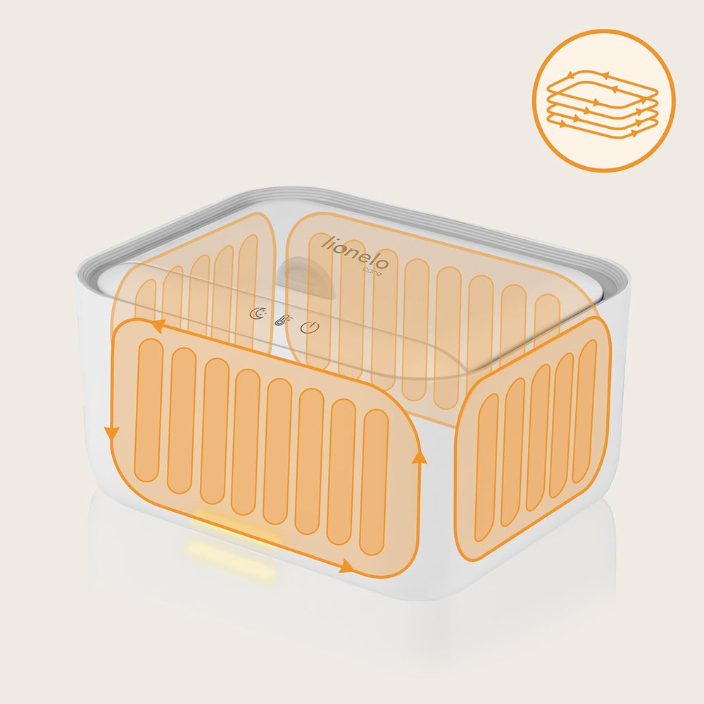 Lionelo BABYBLISS 20W Warmer for wet wipes and small towels, 20W for babies, built-in night light, 3 heat settings, touch panel, keeps the wipes moist