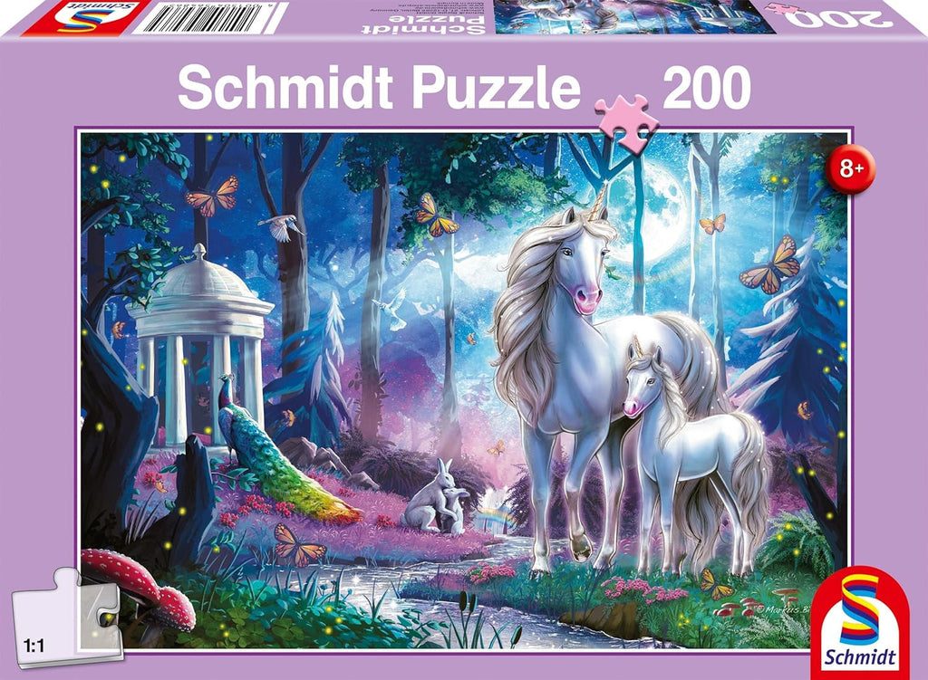 Schmidt Spiele 56486 Iepure unicorn cu mânz, puzzle jigsaw pentru copii din 200 de piese Puzzle Naty Shop Titlu implicit