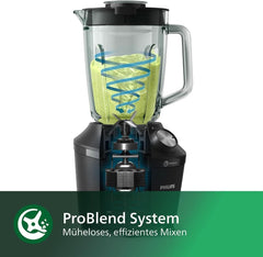 Philips Standmixer Und Smoothie Maker – 600W, 2-Liter-Becher, Homeid-App, 2 Geschwindigkeitsstufen + Impulsfunktion, Problend, Ice-Crush-Funktion (HR2291/41) Kitchen Naty Shop