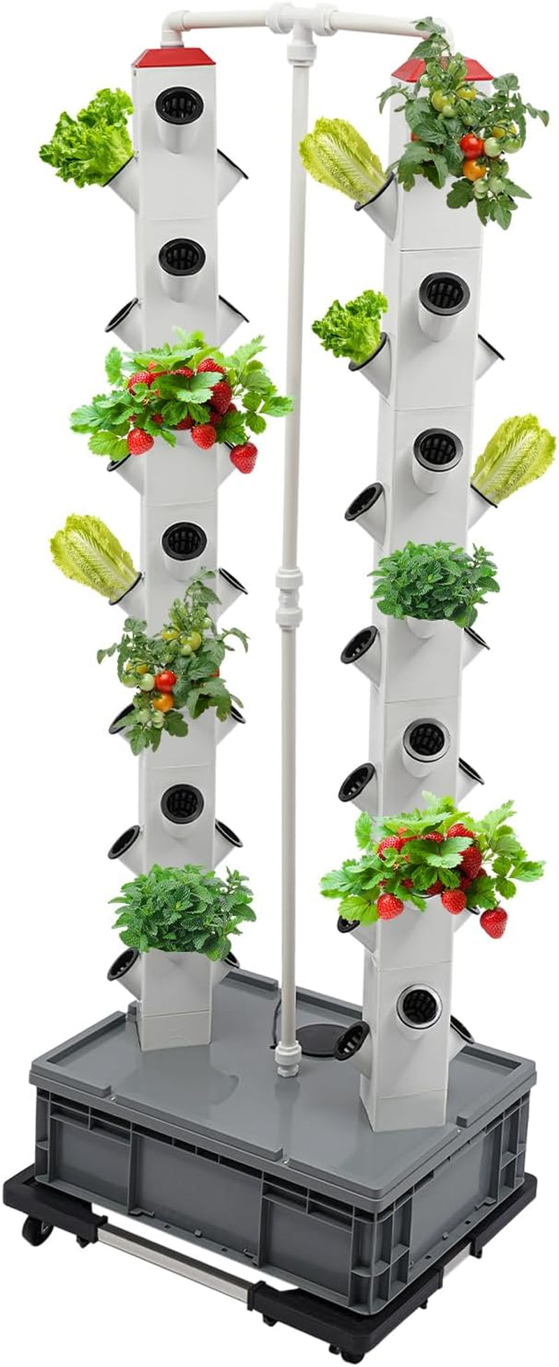 56 Capsules Hydroponic Grow System - Vertical Hydroponic Tower with 30L Water Tank, Garden Hydroponic Grow System, Herb Fruit Vegetable Aeroponic Grow Kit
