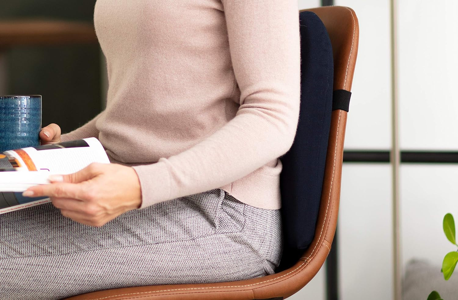 Pernă lombară TEMPUR | reglabilă pe înălțime | albastră | dimensiune 36 x 36 x 7 cm