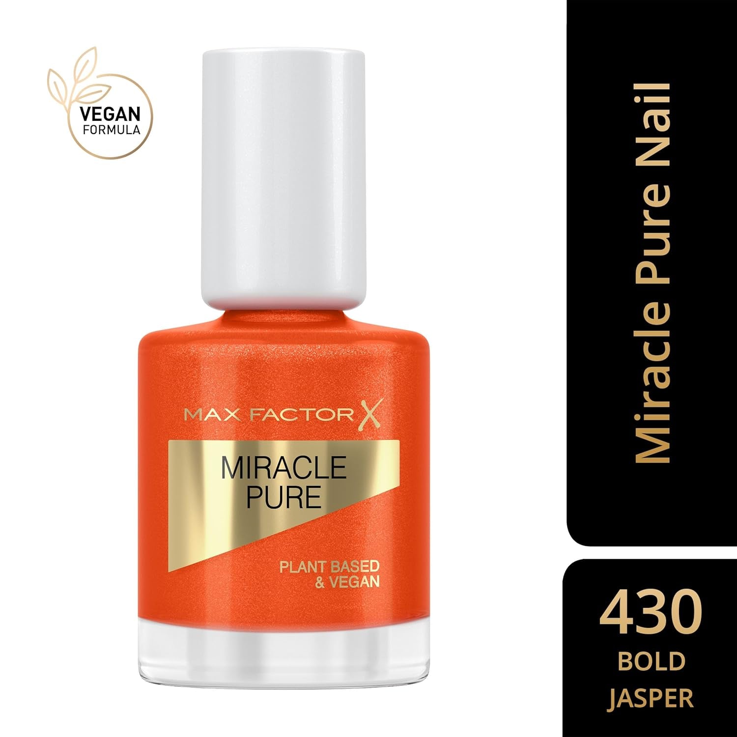 Max Factor Miracle Pure Nail, Ultra-Glossy, Intensely Colored Nail Polish with the Shine of Healing Crystals and Nourishing Ingredients, Color 430 Bold Jasper