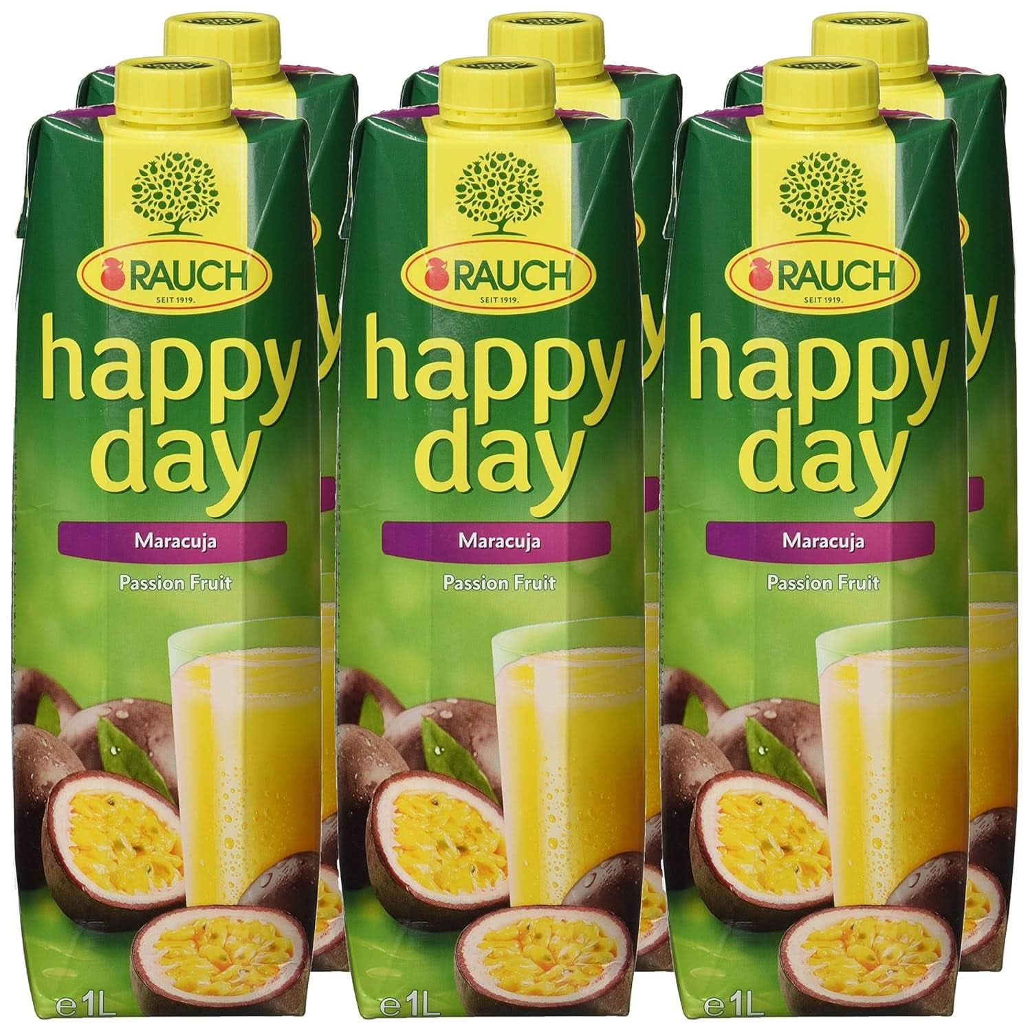 Rauch Happy Day Maracuja | With a lot of vitamin C | Exotic magic and intense aroma | 6X 1 liter, Tetra Prisma Alcohol-free drinks Naty Shop