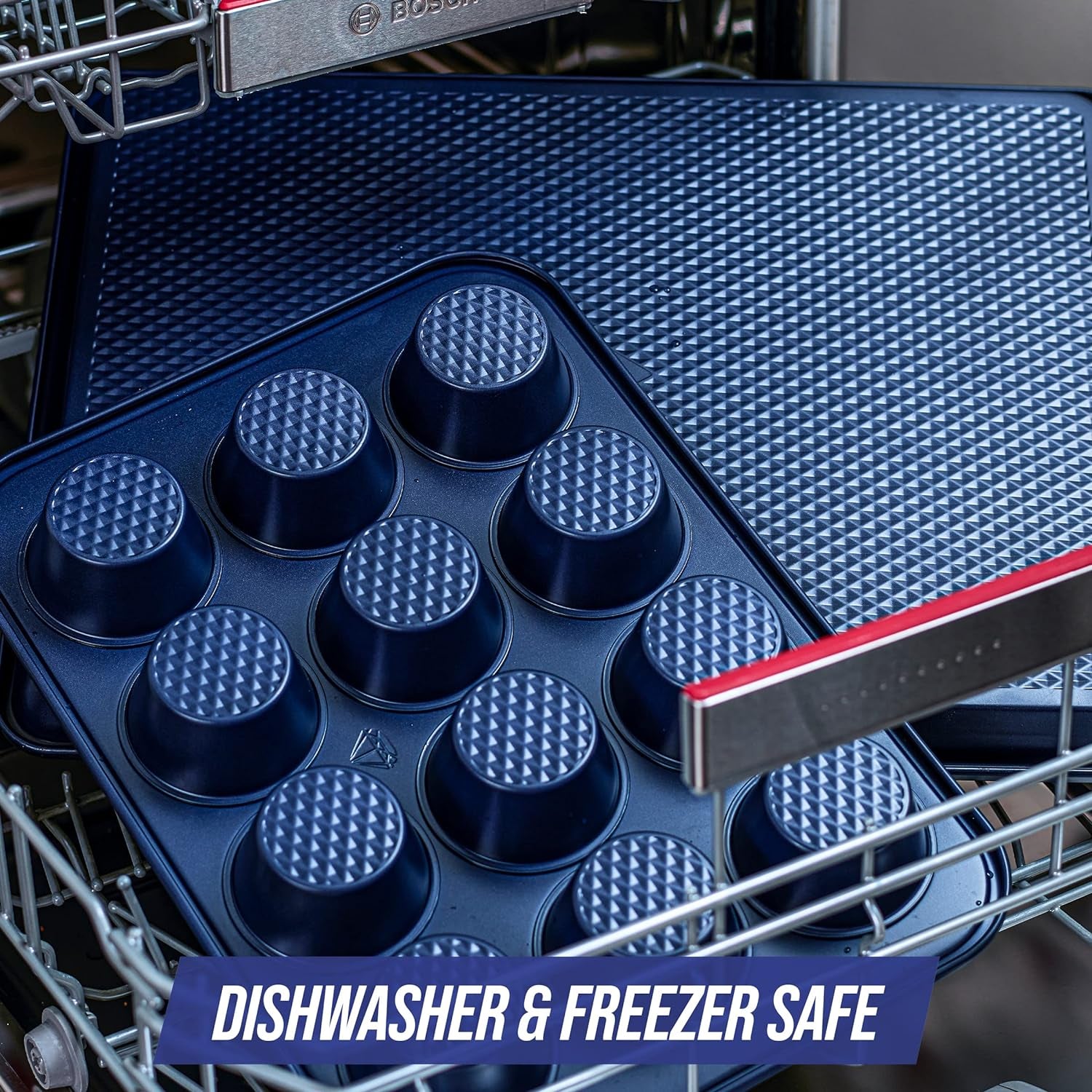 Blue Diamond Bakeware 12Er Muffinform Mit Antihaftbeschichtung, Blau Molds and baking trays Naty Shop