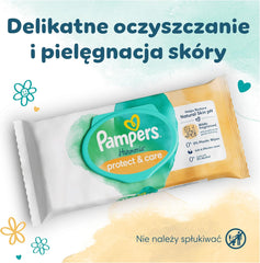 Pampers Harmonie Protect & Care wet wipes, 18 packs of 44 wipes each = 792 wipes that help restore the skin's natural pH balance