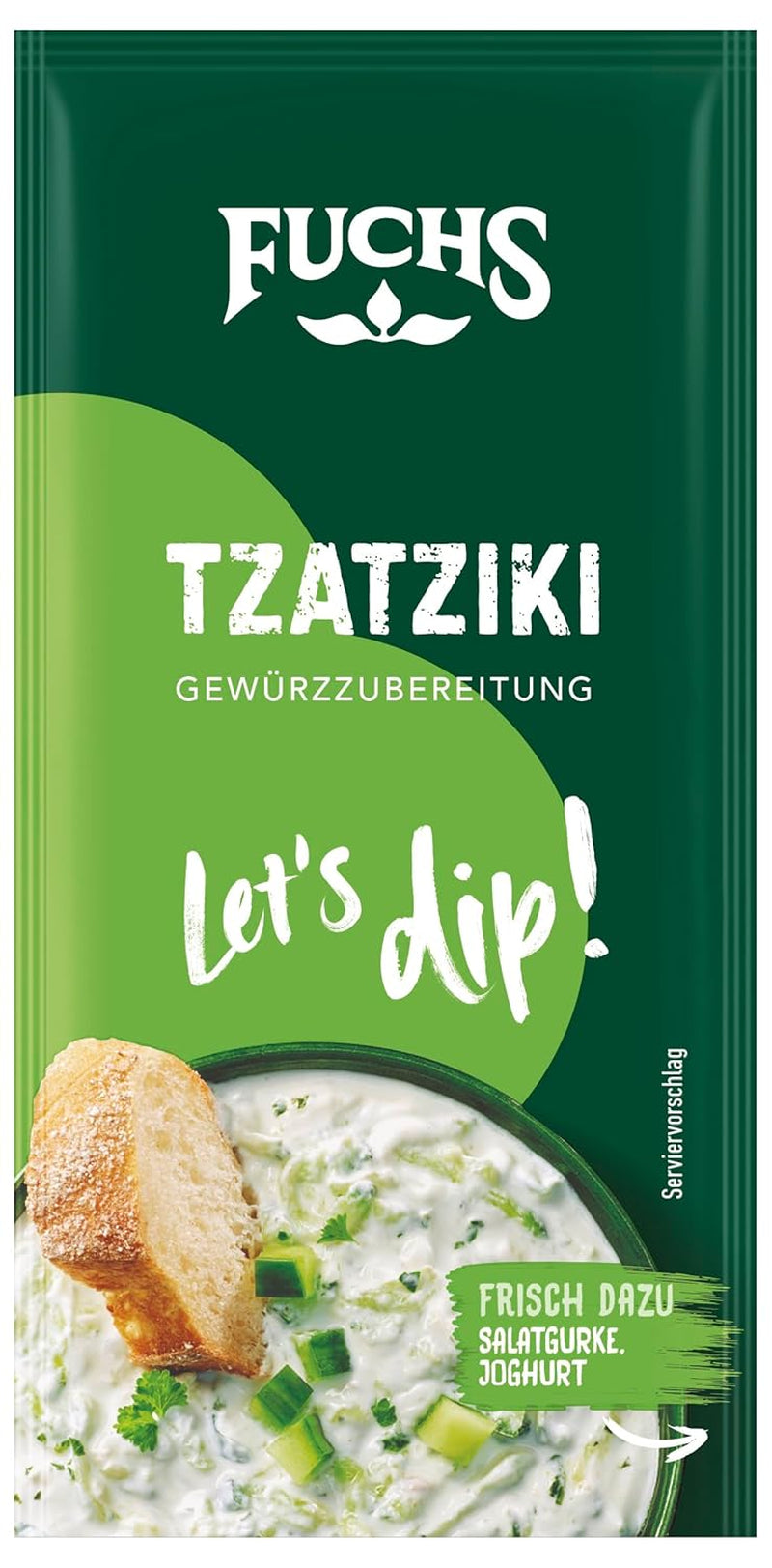Fuchs Gewürze - Let's dip! Tzatziki Gewürzzubereitung, Gewürz für die Zubereitung von griechischem Tzatziki, 10 g in the bag