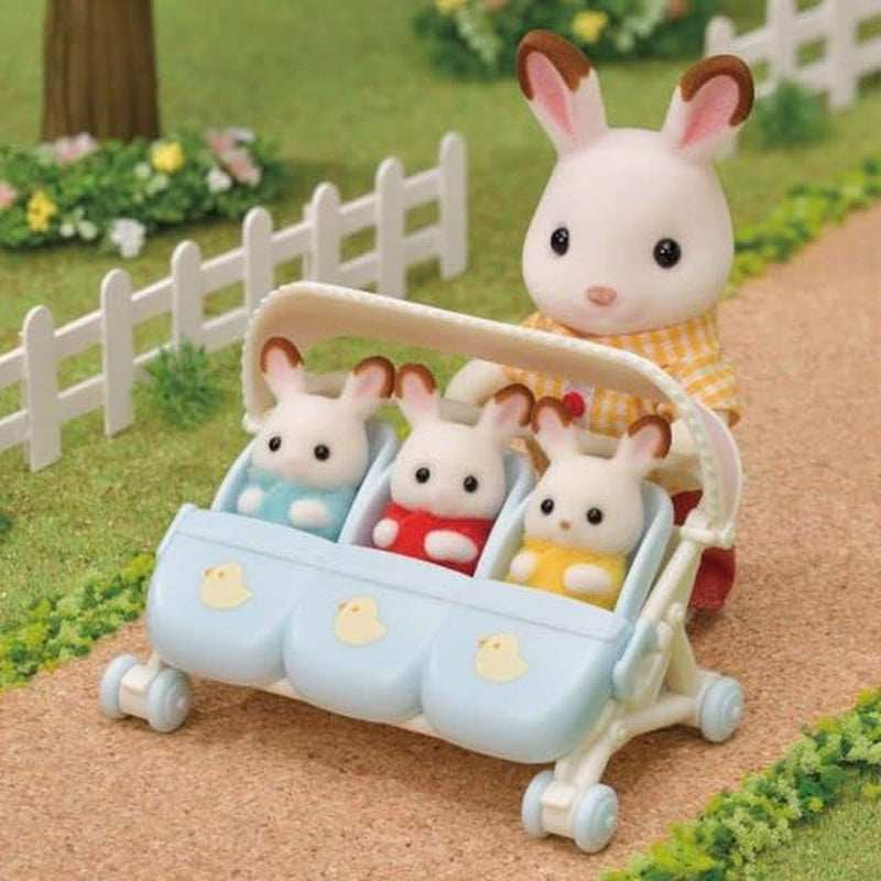 Sylvanian Families L5533 Triplets Stroller - Dollhouse Playset Naty Shop Dolls