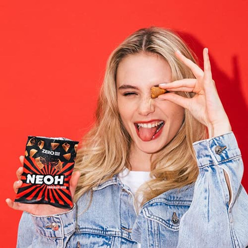 NEOH Chocolate Bites | No added sugar, 100kcal per serving, crunchy pieces with a creamy hazelnut and cocoa filling, perfect for takeaway or as a muesli substitute | Keto, Low Carb | Pack of 3 x 29g