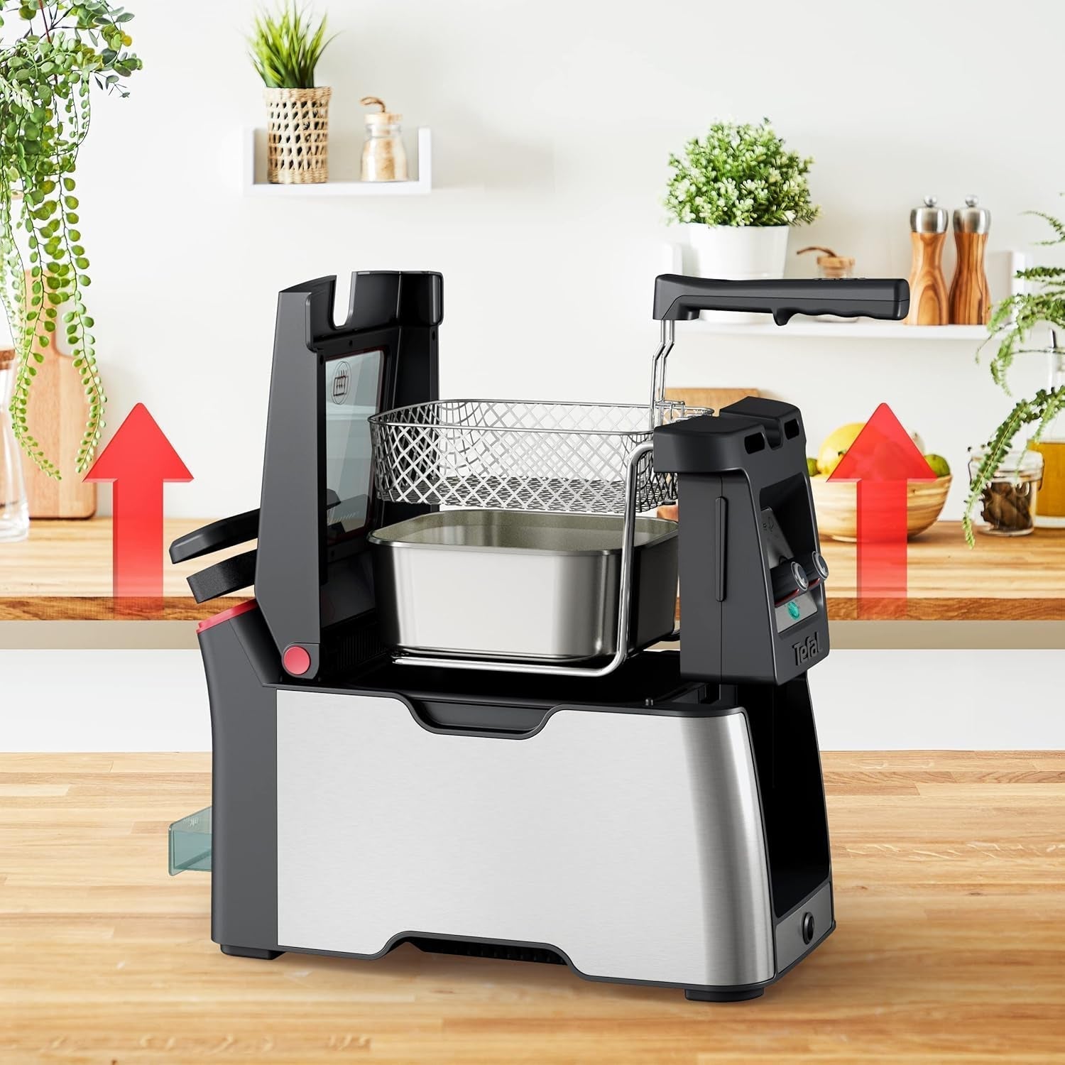 Tefal FR600D Clear Duo Deep Fryer, frying with less smoke and odors, 1.2 kg capacity, thermostat, timer, large viewing window without fog Home Appliances Naty Shop