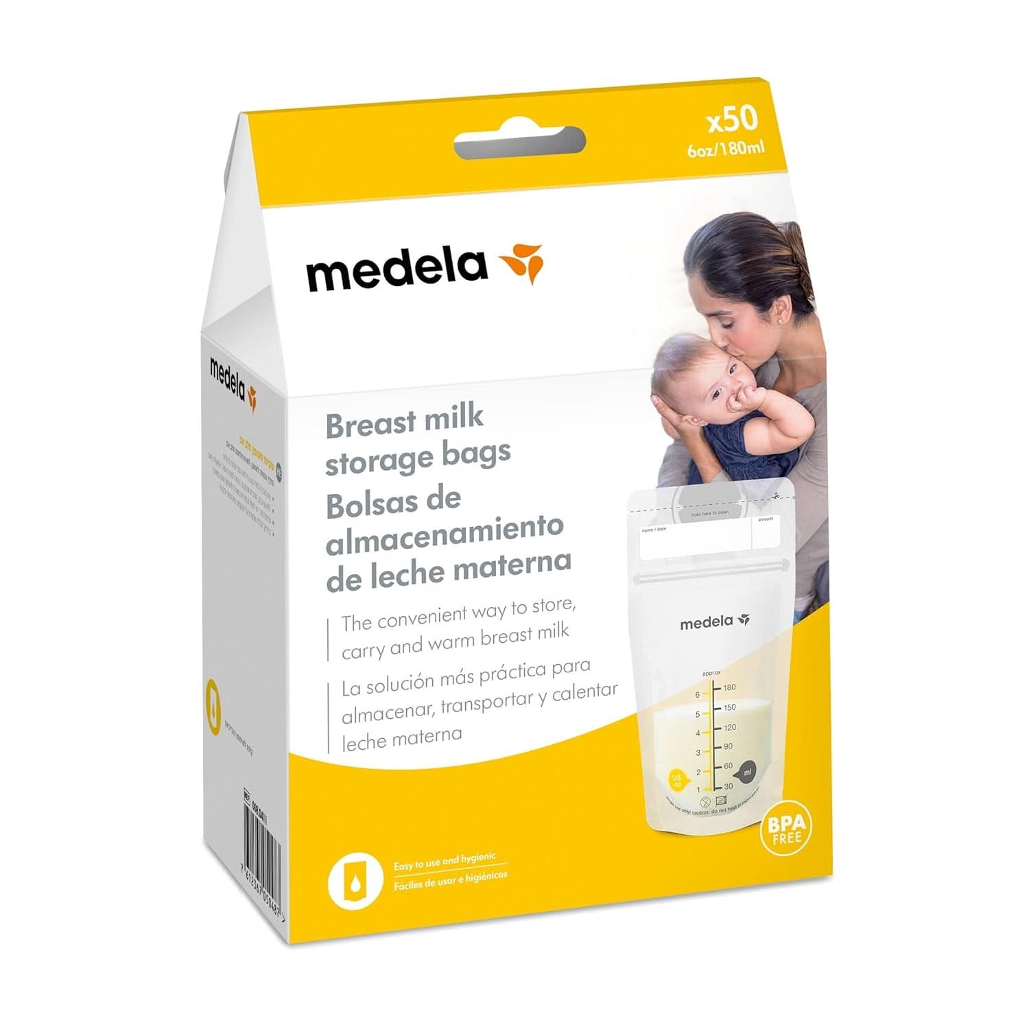 Medela breast milk storage bags 25 pcs, approx. 200 ml, white (Spanish version) Food and Breastfeeding Accessories Bebe Naty Shop