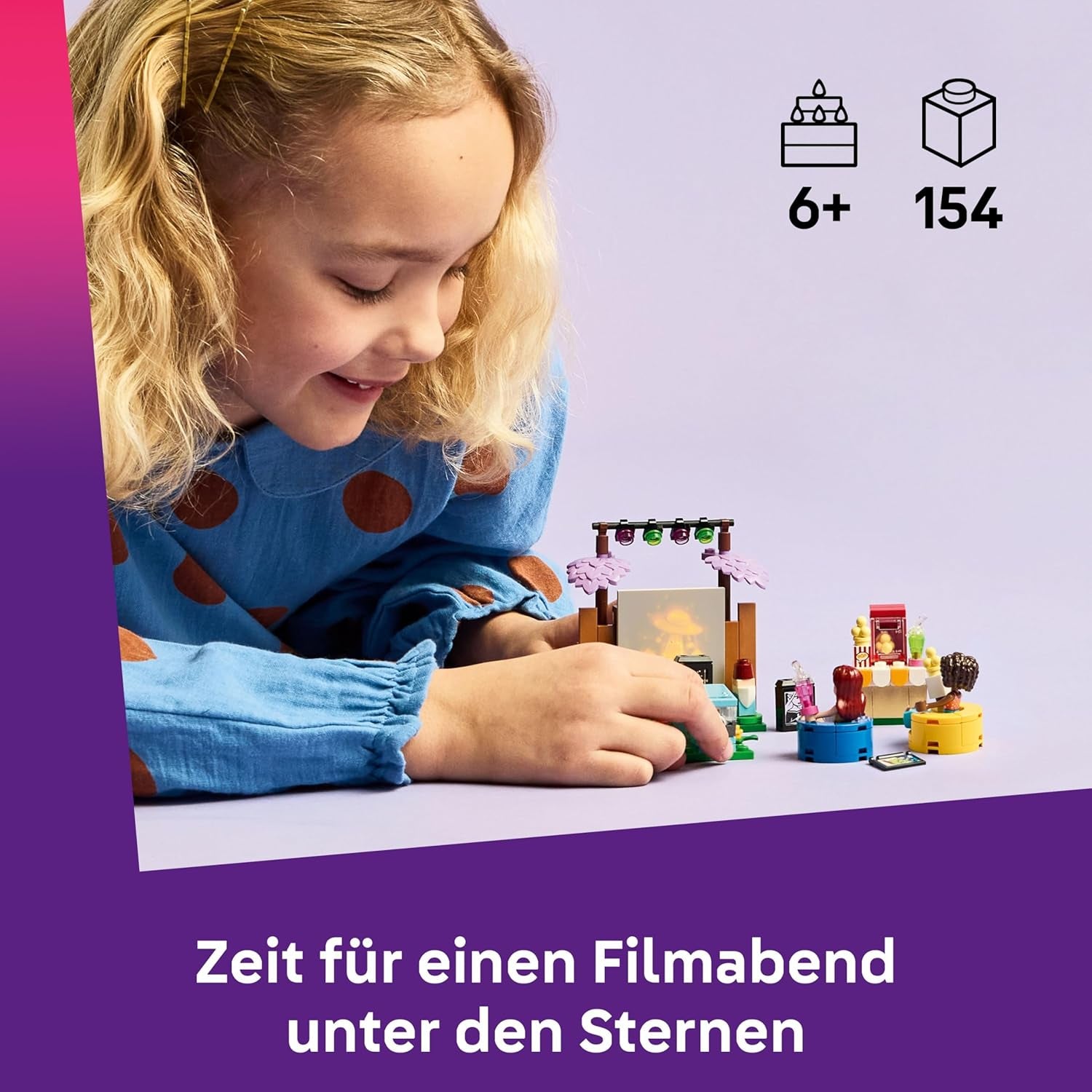 LEGO Friends Friendship Movie Night Toy for 6+ Year Old Girls - incl. 2 Mini Dolls, a Screen and a Light Brick Projector - Creative Building Set - 42642