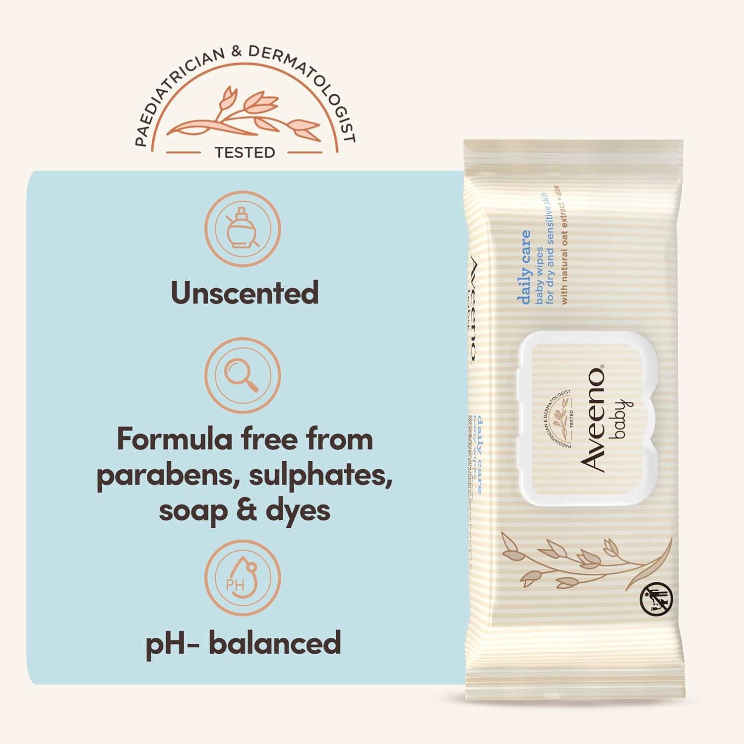 Daily Care Wet Wipes, Gently and Effectively Cleans Sensitive Skin, Baby Essentials, White, 12 Pieces (Total 864 Wipes)