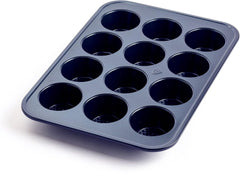 Blue Diamond Bakeware 12Er Muffinform Mit Antihaftbeschichtung, Blau Molds and baking trays Naty Shop Muffinform