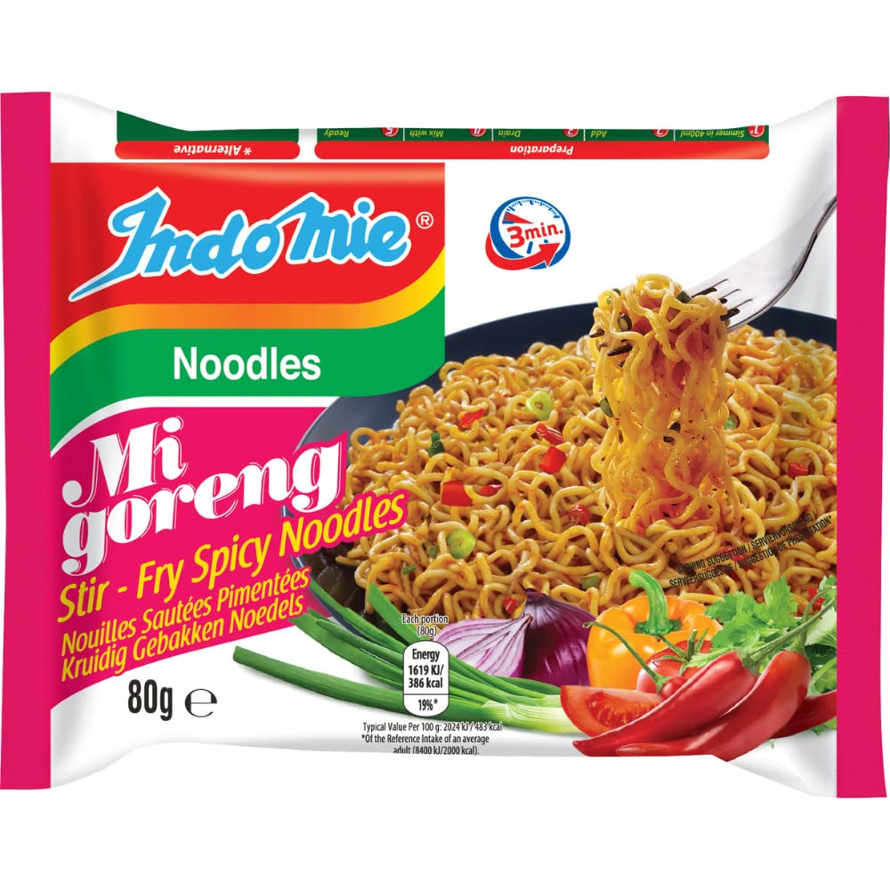 INDOMIE - Instant Mi Goreng Noodles - Multipack (40 x 80g)