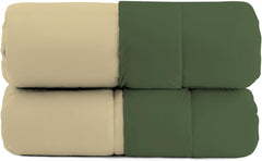 Basic winter quilt, plain and lined, dark green / cream, 200X245Cm Duvets and quilts Naty Shop