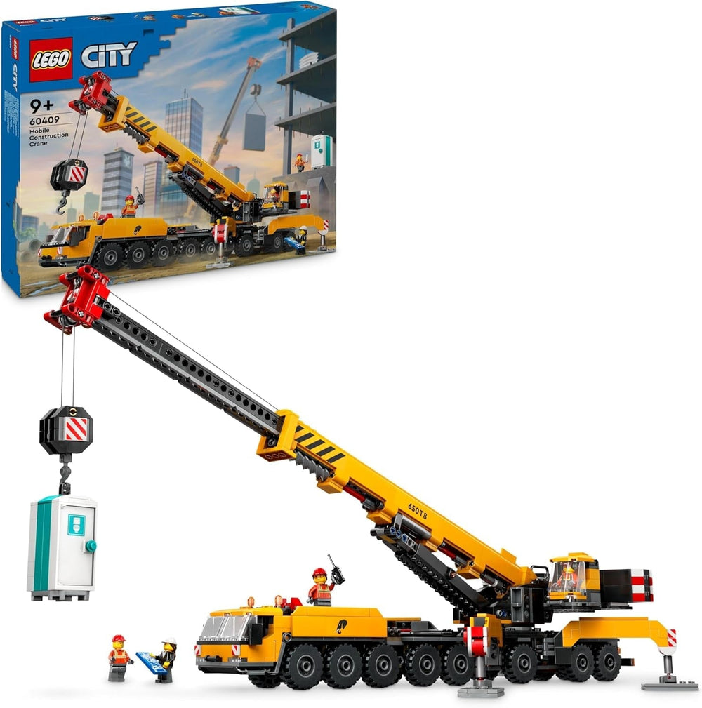 LEGO City Mobile Construction Crane Construction Toy for Boys and Girls Creative Kids Gift Long Extendable Arm 4 Construction Worker Minifigures for Role Play 60409 Building Sets Besuche den LEGO-Store Default Title