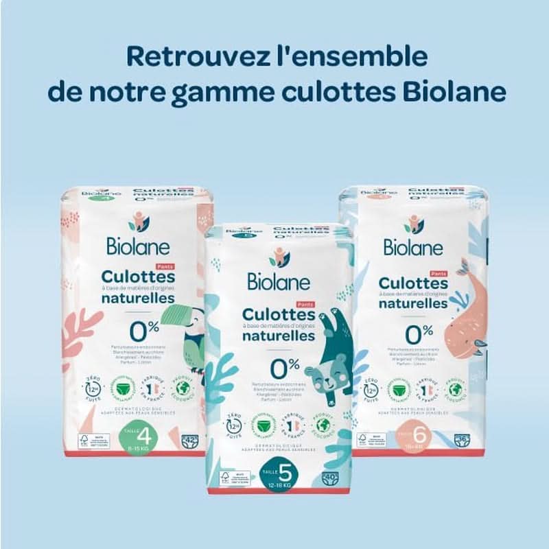 BIOLANE - Diaper pants - Size 6 (16 + kg) - No leaks for 12 hours - 1 month package - 108 diapers - Ecologic Mother and Child Naty Shop