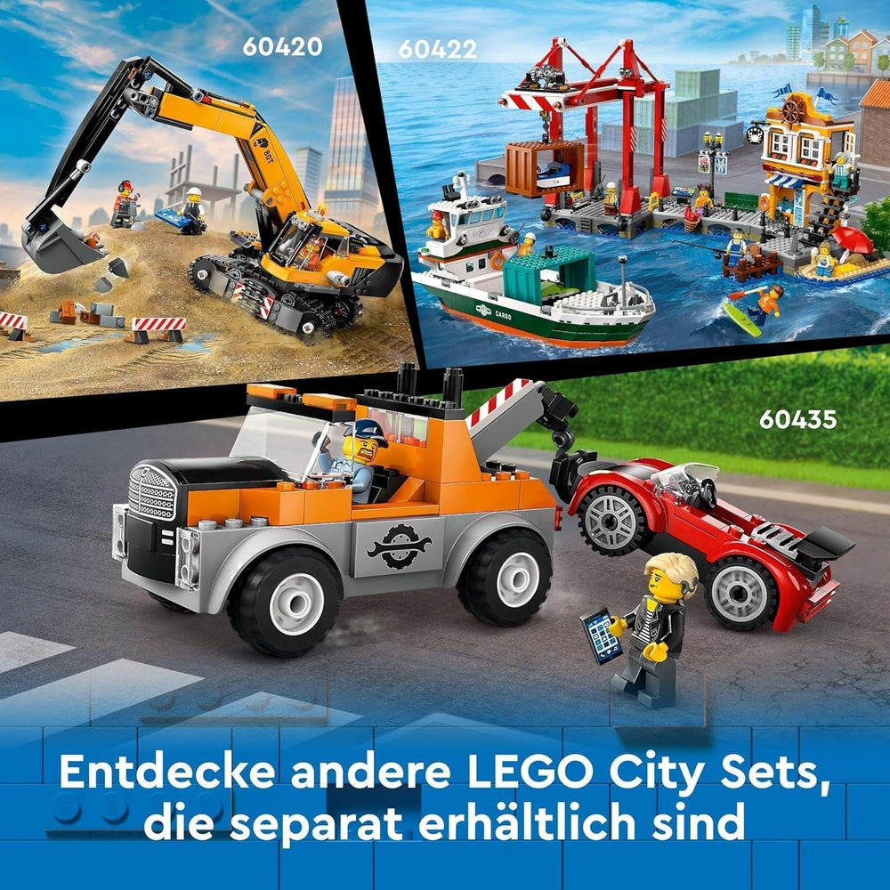 LEGO City harbor with cargo ship, building toy for boys and girls from 8 years old, gift idea for children, container crane, toy ship and 8 minifigures 60422 Building sets Besuche den LEGO-Store