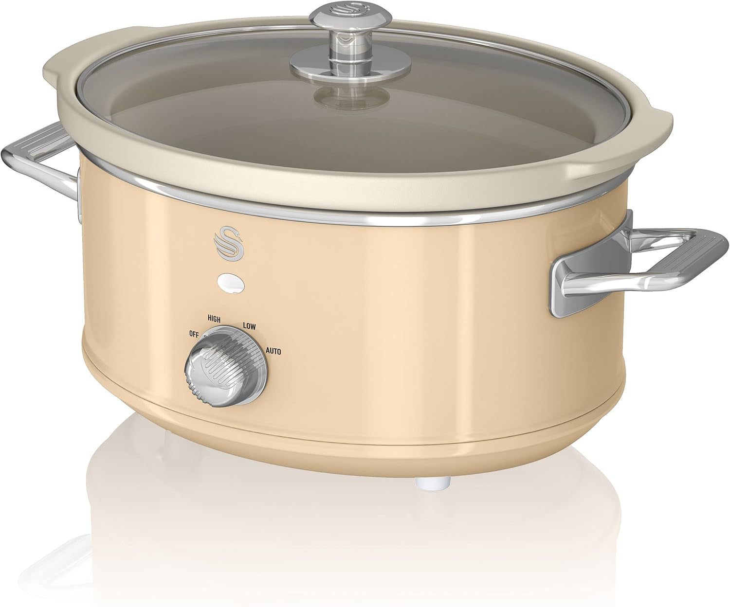 Swan Retro SF17021GRNEW Slow Cooker 3.5 liters, 200 W Slow Cooker Naty Shop Crème