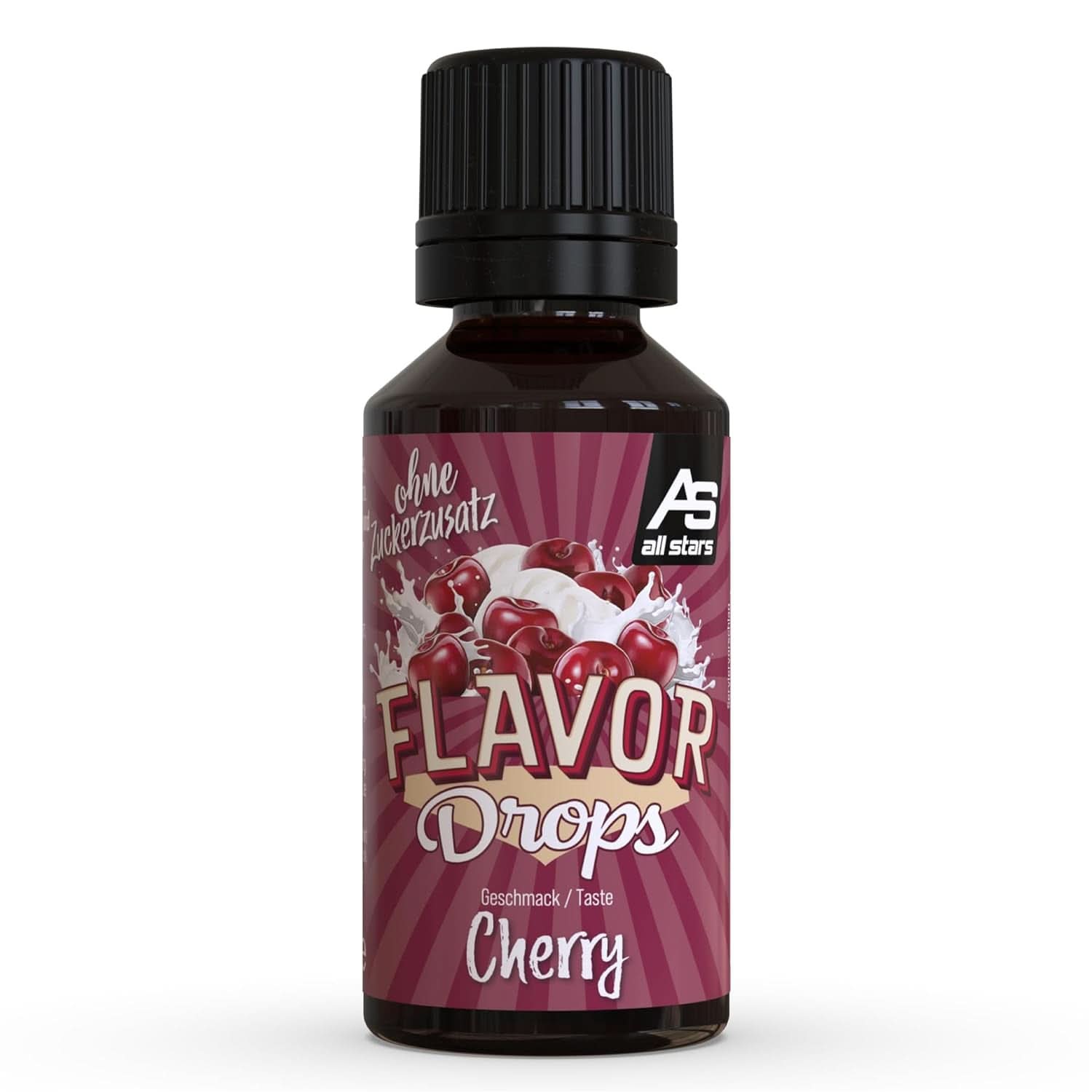 ALL STARS Flavor Drops, Flavored drops without added sugar and without calories - Sweetness and flavor for food, 30 ml Sweeteners Naty Shop Cherries 30 ml