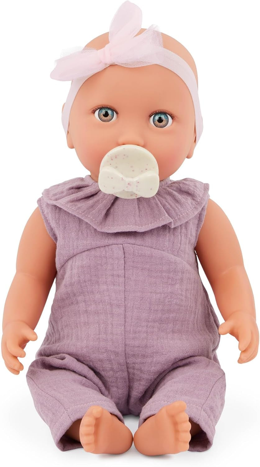 LullaBaby - Baby Puppe - Einteiler & Mütze - 36 cm Realistic Baby-Puppe - Hazelnut Brown Eyes & Soft Body - Romper & Schnuller-Zubehör - Pretend Play Spielzeug - Kinder 2 Jahre +