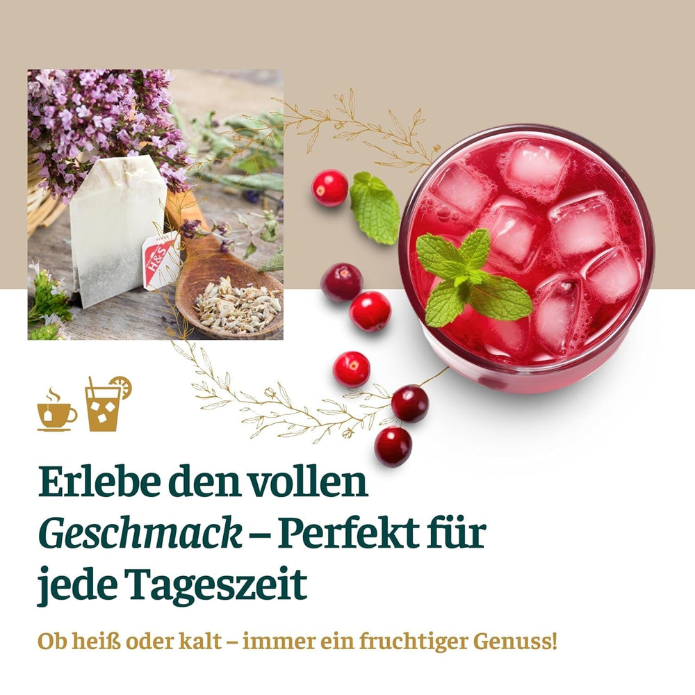 H&amp;S Ceai de fructe cu vitamina C: amestec de ceai de fructe aromat și răcoritor, 20 x 2,7 g