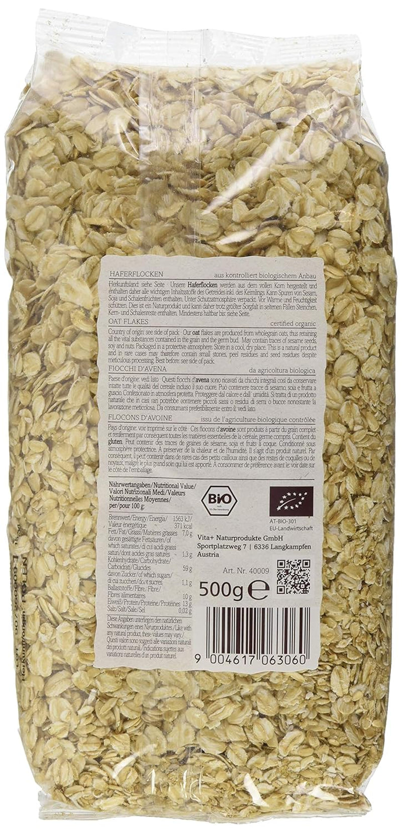 Verival Organic Oatmeal, Pack of 6 (6 x 500g)