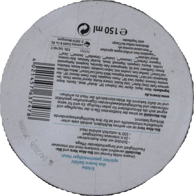 Lavera Basis Sensitiv, intensive care for dry skin with Aloe Vera and almond oil, 150 ml Naty Shop