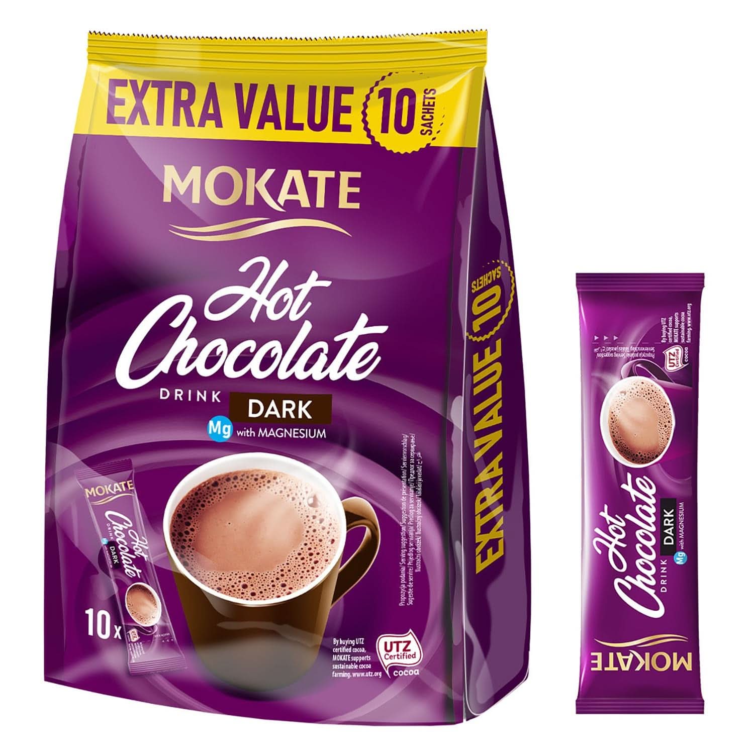 MOKATE® Dark hot chocolate - 1 package 180 grams - 10 sachets Cocoa and Hot Chocolate Naty Shop Dark chocolate - 1 package - 10 sachets