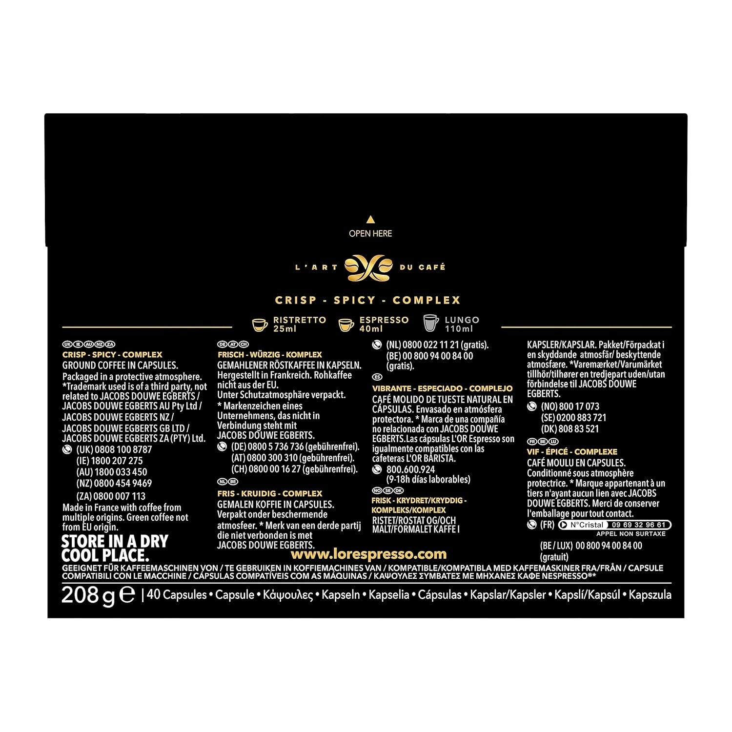 kapseln aus Aluminium, Ristretto, Intensität 11, 40 Stück, 208 g