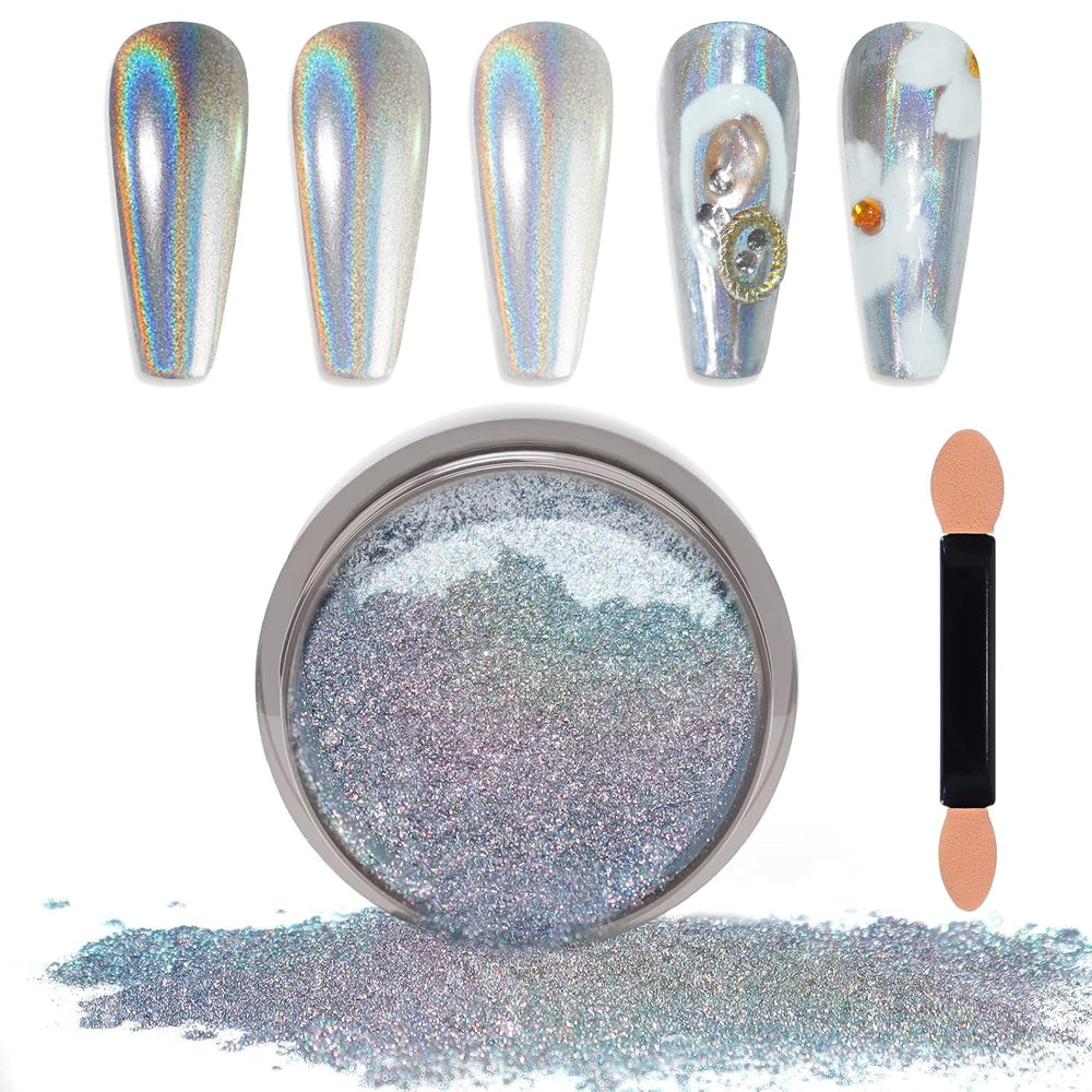 Chrome Nagel Pulver Spiegel Effekt Metallic Staub Holographische Glitter Glasierte Maniküre Dekoration Reflektierendes Pigment Für DIY Gel Polish Nail Art, Harz Handwerk, Geschenke Für Gold