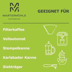 Set mostre boabe de cafea organică Martermühle 3x250g tărie ușoară/medie I Arabica I Boabe întregi de cafea organică prăjite ușor, aciditate scăzută (68/74/426)