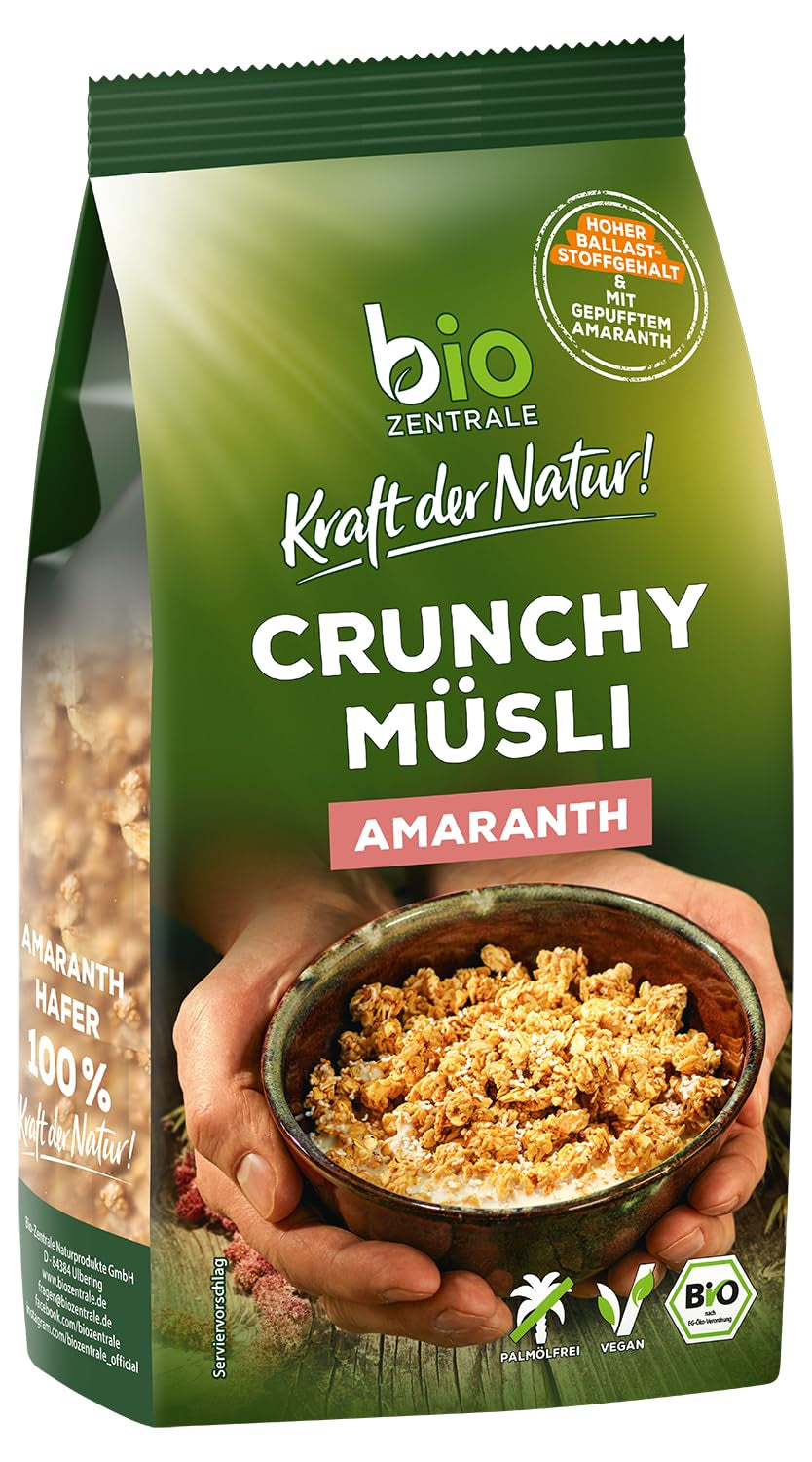 Crispy muesli with berries Biozentrale | 375 g organic Muesli | Ideal for breakfast and your cup of takeaway muesli | An alternative to muesli bars
