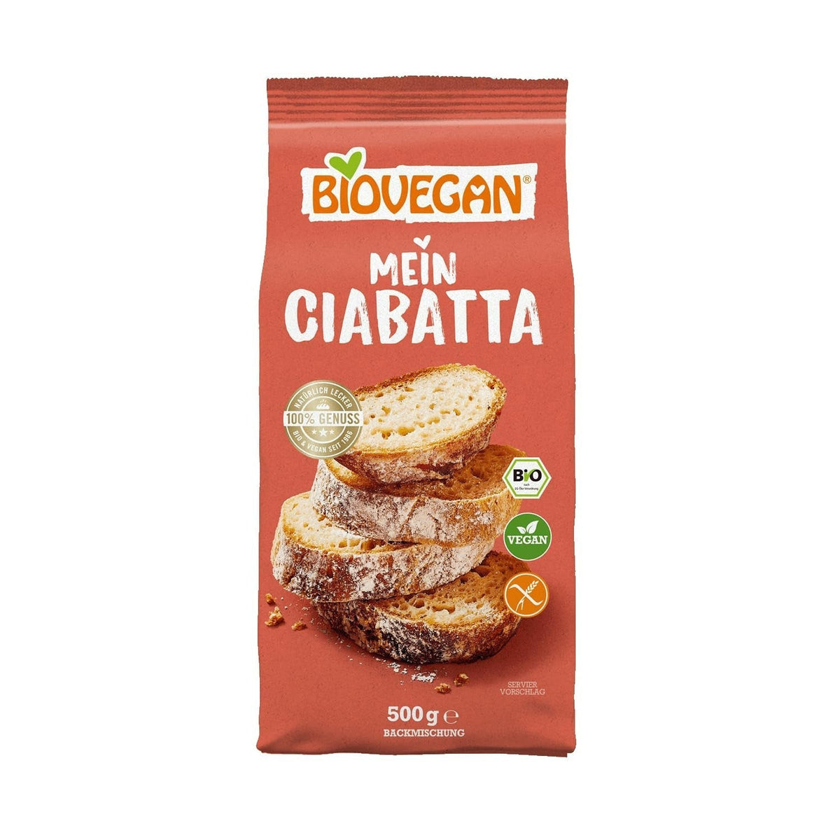 Biovegan Mein Ciabatta Backmischung Mixture for baking and cooking Naty Shop 1 X 500 Gr