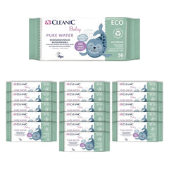 Baby Eco Wet wipes with pure water for children and infants - 99% Ige water-based composition - allantoin - fragrance-free - washable - for sensitive skin Baby Wet Wipes Naty Shop 16 x 50 wipes