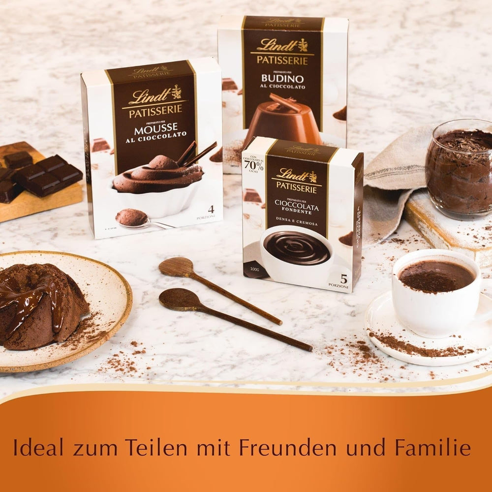 Lindt Schokolade - PATISSERIE Mousse Au Chocolat | 6 X 110 G | Backmischung Für 4 Portionen Fluffige Mousse Al Cioccolato Aus Finester Schokolade | Patisserie | Backmix | Schokoladengeschenk Mix for baking and cooking Naty Shop