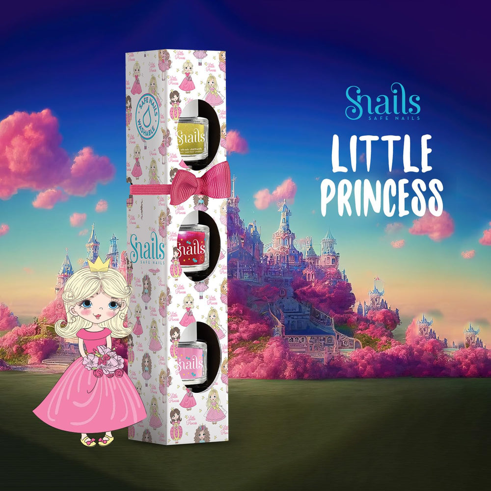 Snails Kids Nail Polish Gift Set 510393, Mini Princess 3x5ml, Water Based, Washable, Safe, Vegan