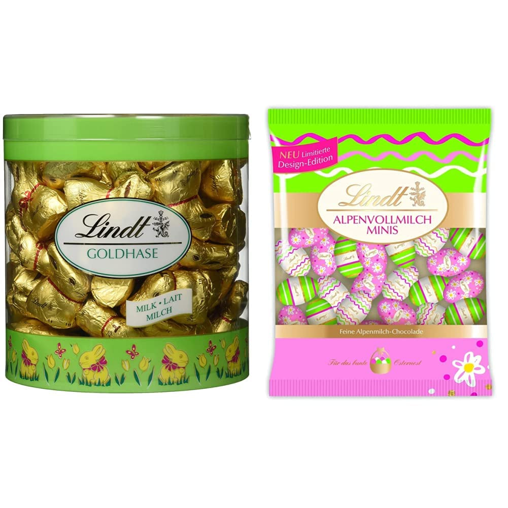 Mini Golden Chocolate Bunnies | 700g Bag and Decorative Chocolate Edition | 180g bag | Premium milk chocolate eggs, cheerfully and colorfully packaged, for Easter | Easter chocolate