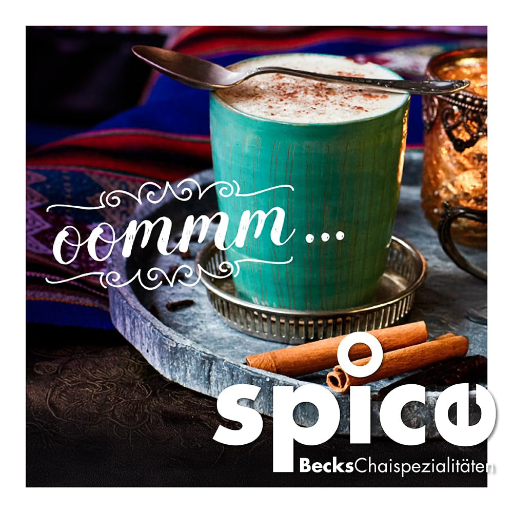 Becks Cocoa Om Masala Chai Tea Bio – Ceai negru indian cu condimente tradiționale precum scorțișoară, cardamom și ghimbir – Perfect pentru Chai Latte, 300 g