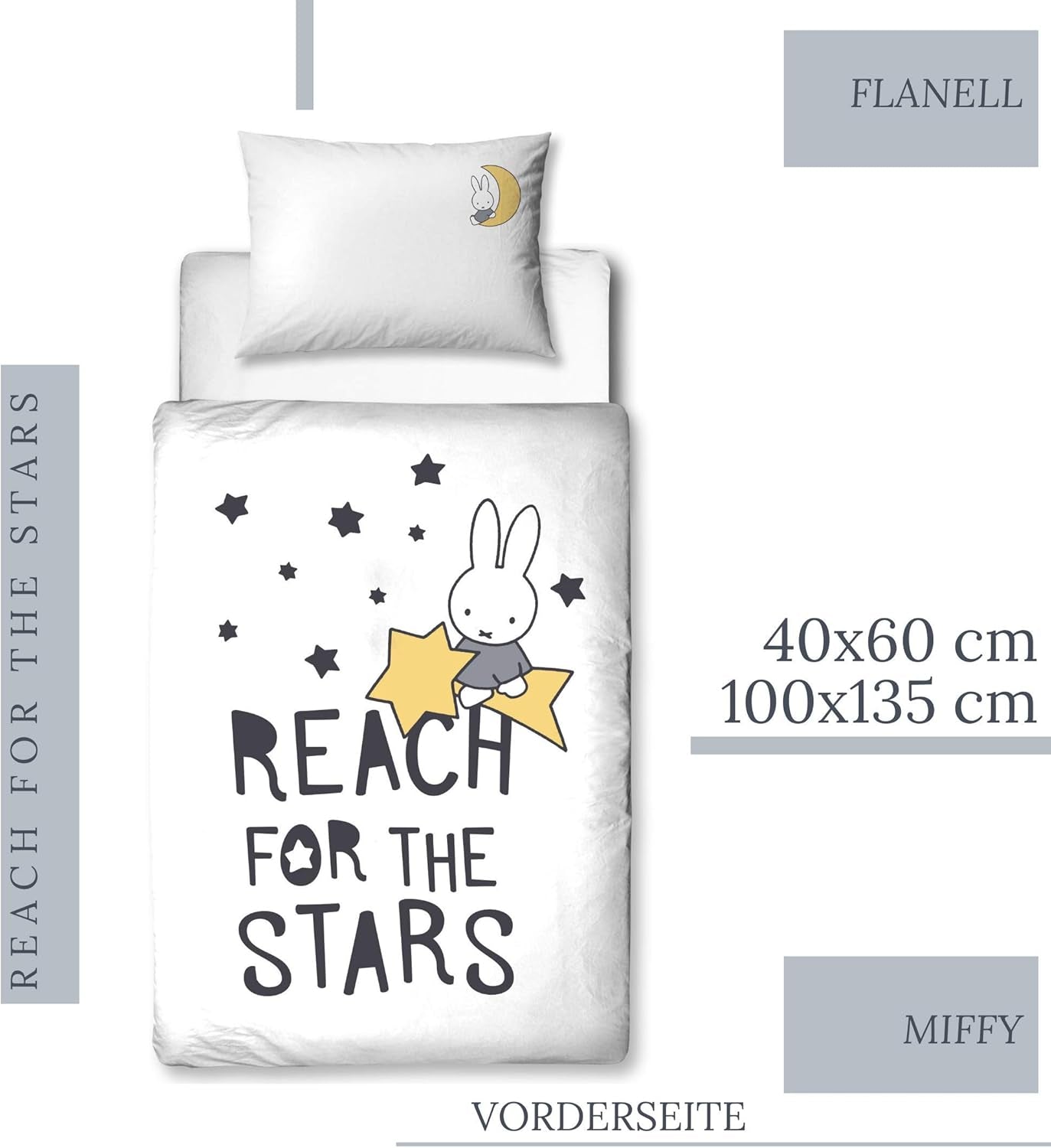 Lenjerie de pat pentru copii, iepuras si stele, bumbac Lenjerie de pat - copii Naty Shop
