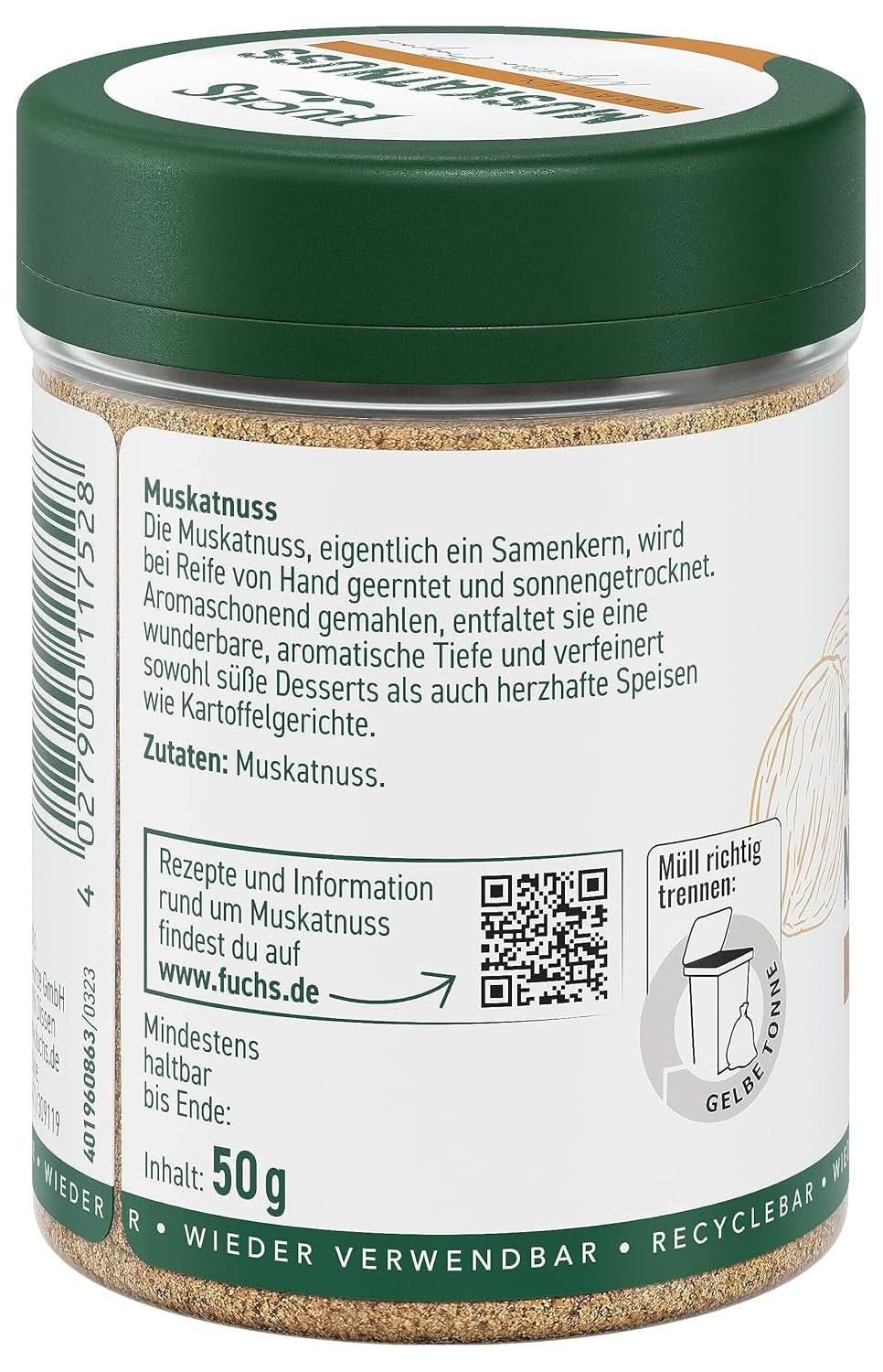 Fuchs Nucșoară măcinată, 50 grame Condimente Naty Shop