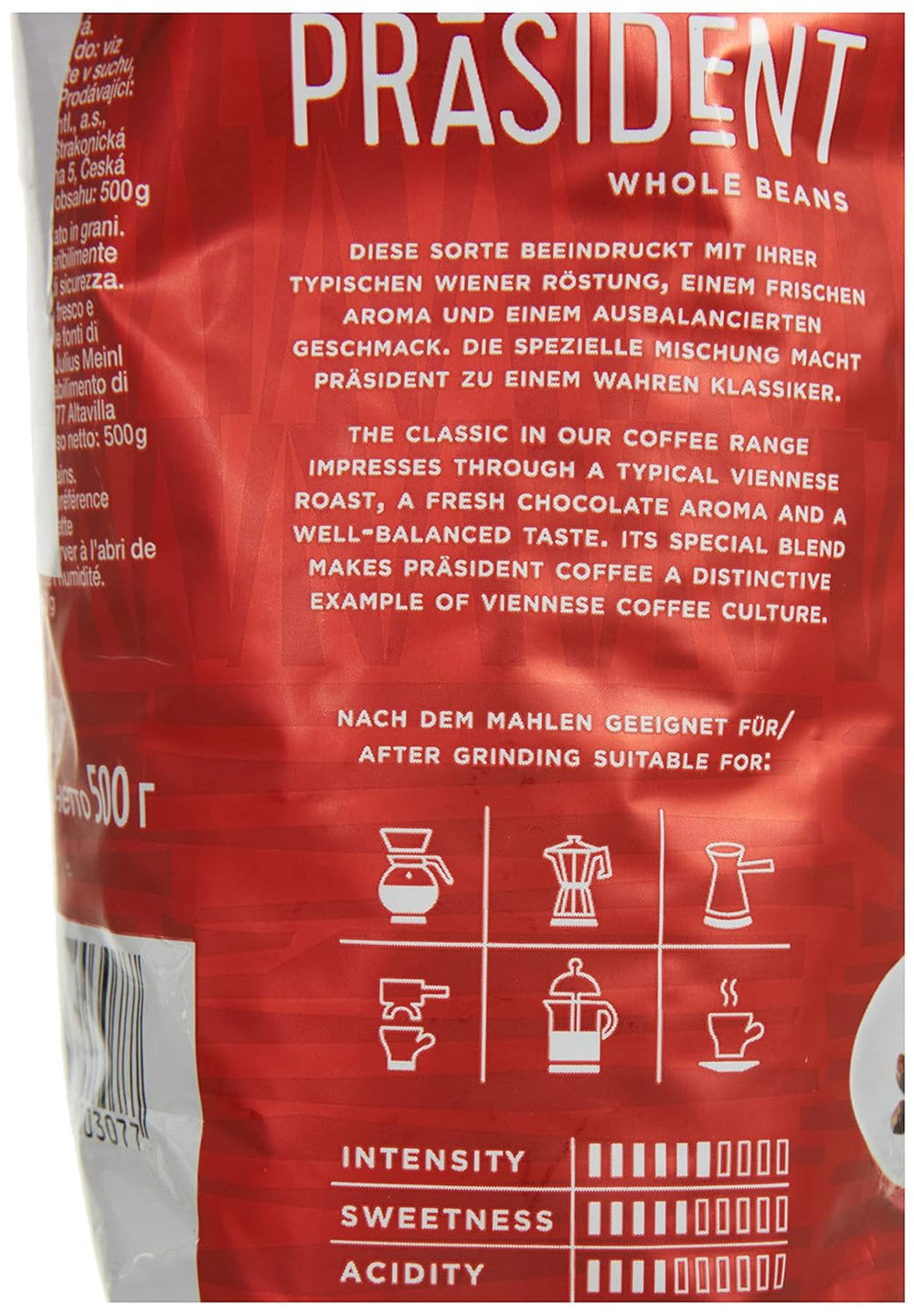 Fasole întreagă President, pachet de 2 (2 x 500 g)