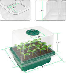 Indoor Greenhouse Propagation Tray 2 Piece Mini Greenhouse Propagation Set with Raised Lid Seedling Starter with Full Spectrum Plant Lights Trays Greenhouse Plant Propagation Tray
