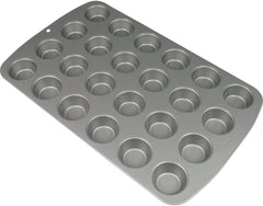 CSB111 Antihaftbeschichtete Mini-Muffinform Mit 24 Löchern Aus Karbonstahl, Edelstahl, Silver, 39.4 X 24.6 X 2.1 Cm Molds and trays for baking Naty Shop
