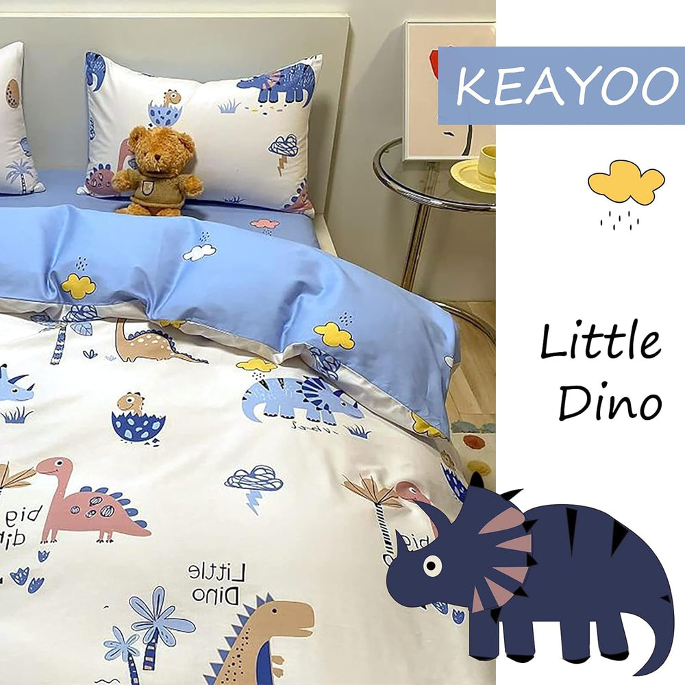 Lenjerie de pat pentru copii, unisex, dinozauri, bumbac Lenjerie de pat - copii Naty Shop
