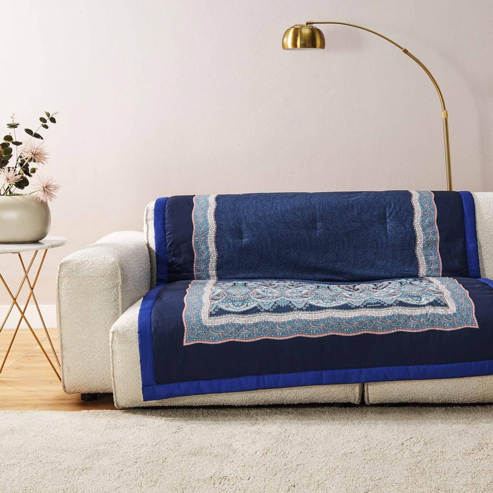 BASSETTI cotton plaid SABBIONETA color BLUE B3 size 135X190 Duvets and quilts Naty Shop