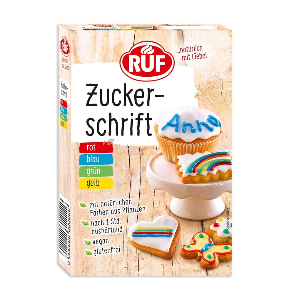 RUF, glaze for writing on cakes, biscuits, cakes, gluten-free, vegan, 4 x 25 grams Glazes and Decor Naty Shop
